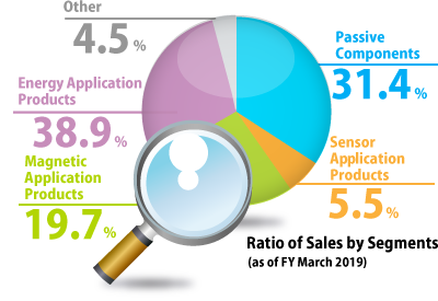 Ratio of sales by segments