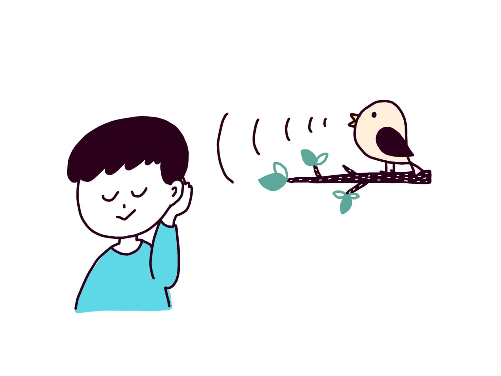 音を聞く子供