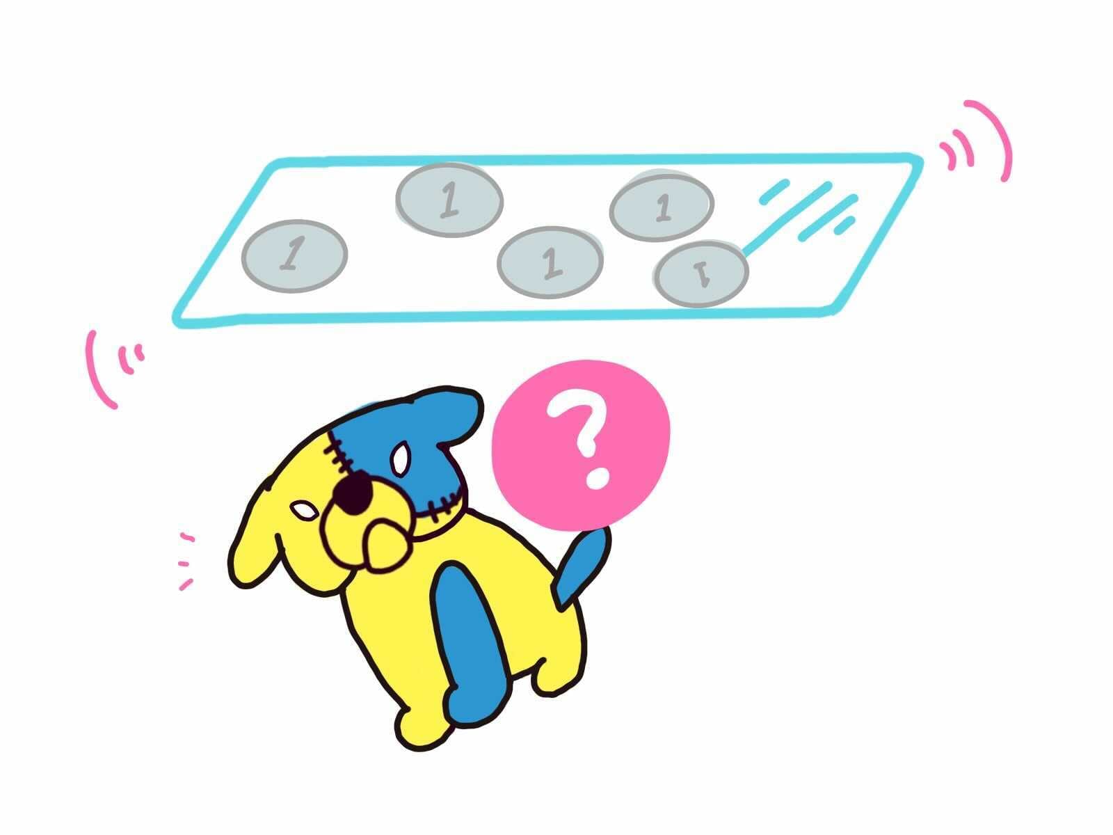 てれ公と1円玉