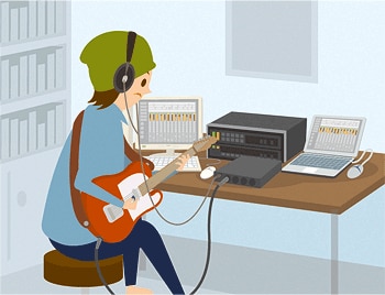 2. 他パートの演奏者は、それを聞きながら自宅でDATやパソコンに録音