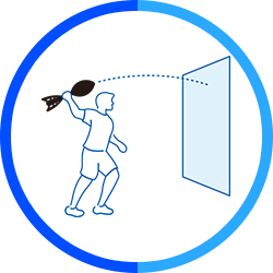 Throw the javelin straight toward the screen in front of you