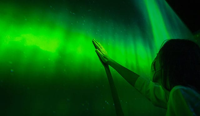 An aurora appearing