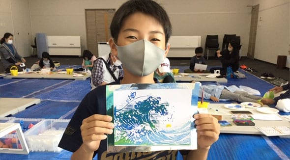 SORAI連携ワークショップ「版画絵　北斎にチャレンジ」