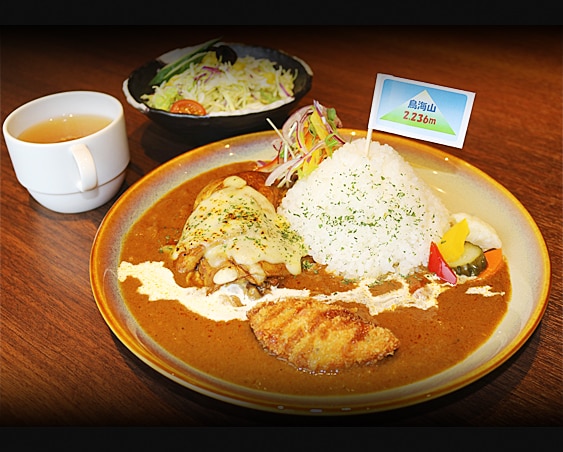 鳥海山カレー（鱈フライ入りチキンレッグカレー）