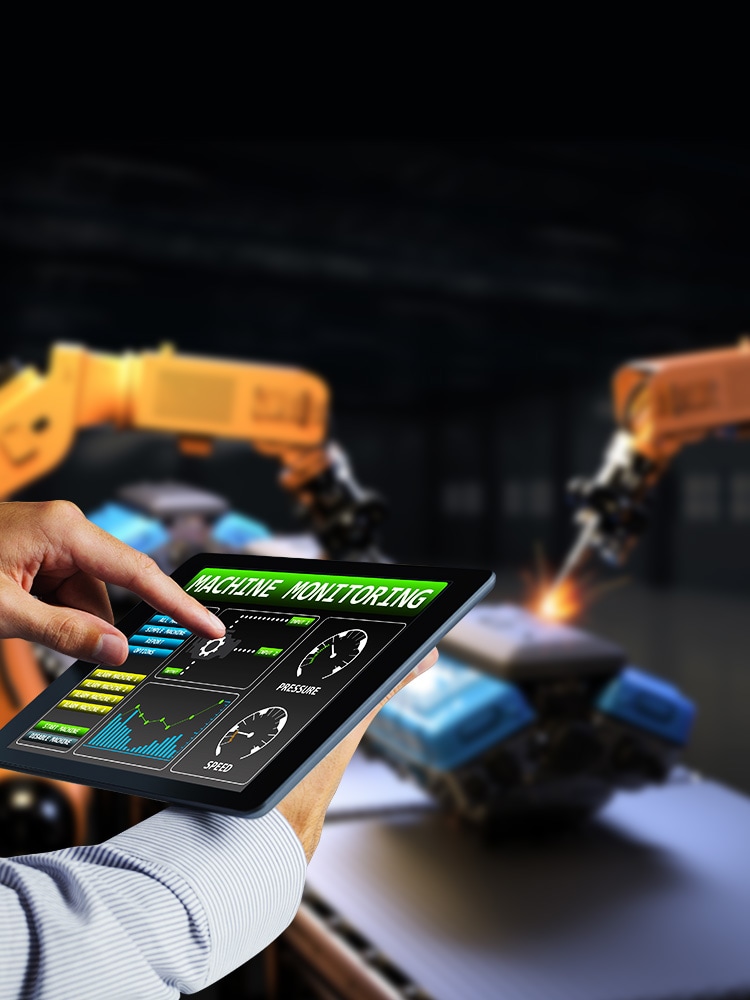 monitoring machines on the manufacturing site