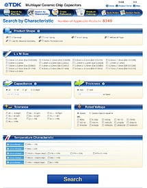 Search page of the MLCC website