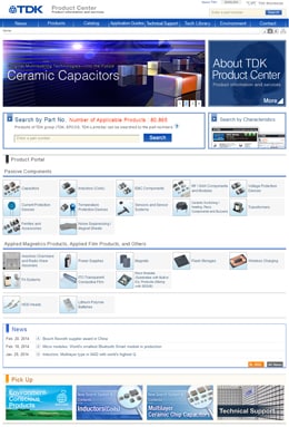 Top page of Product Center