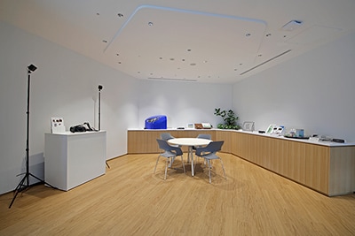 Exhibits of demo samples, and virtual reality tours