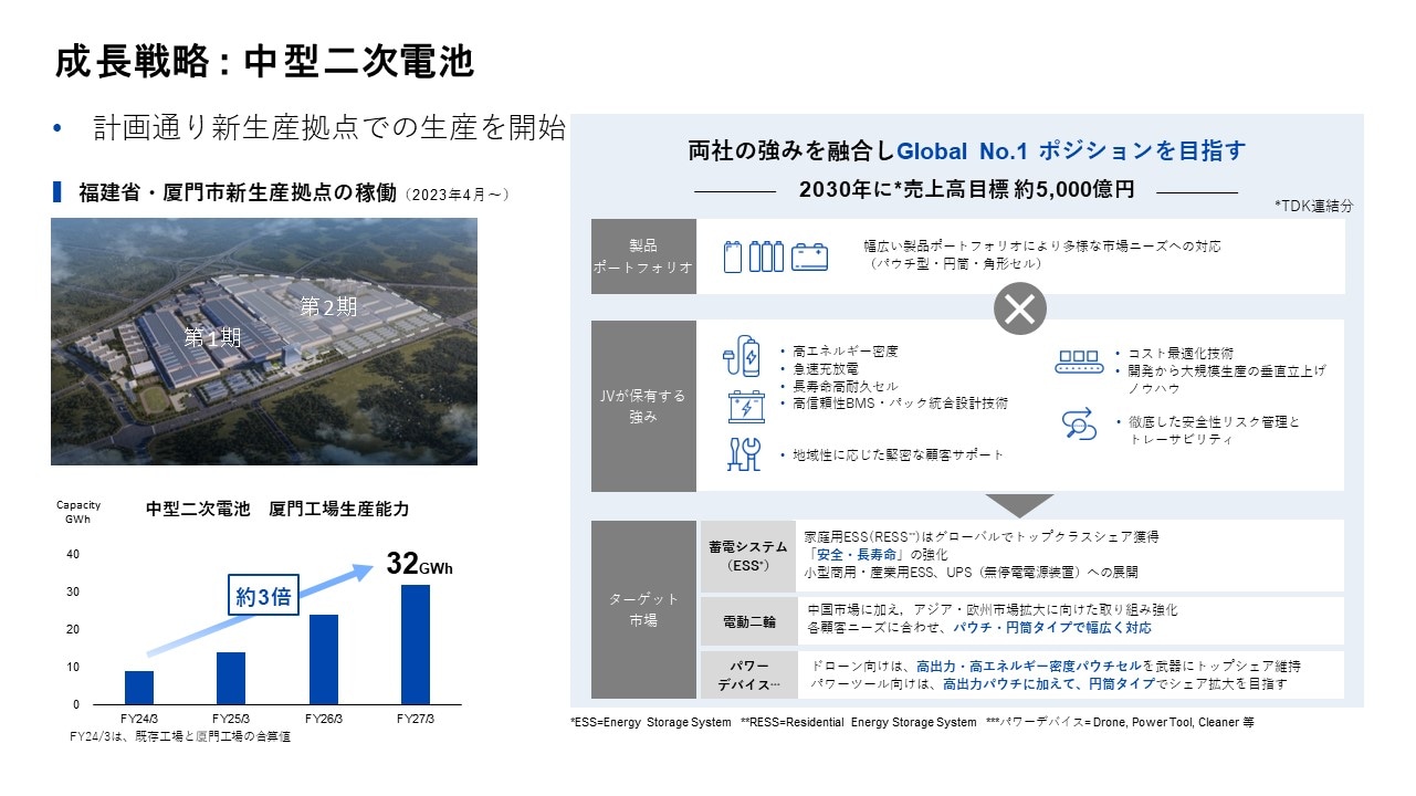 成長戦略 : 中型二次電池