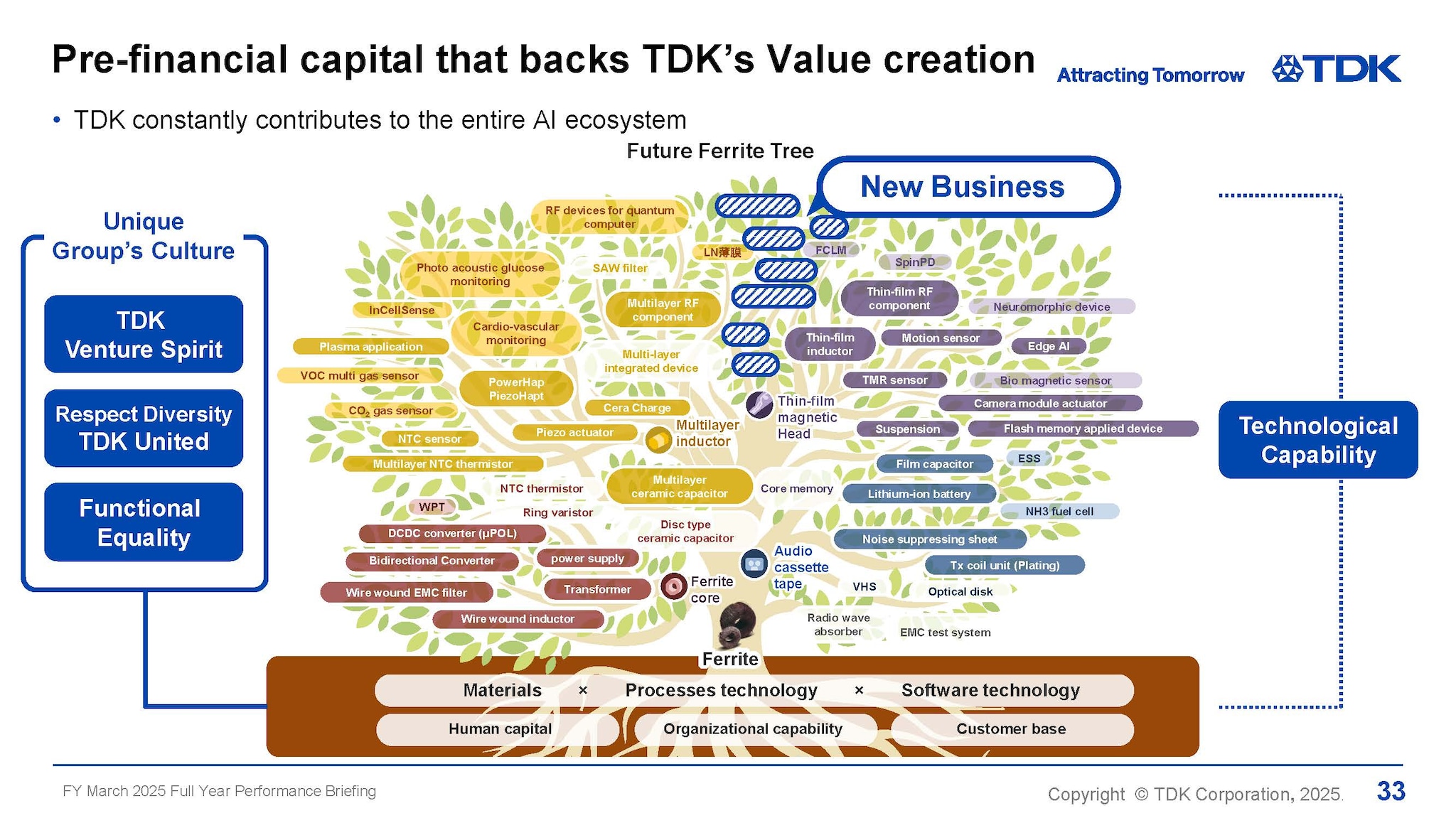 Pre-financial capital that backs TDK’s Value creation