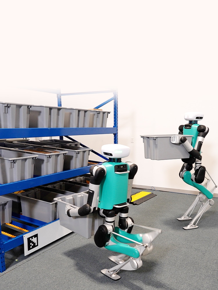Robot performing warehouse operations