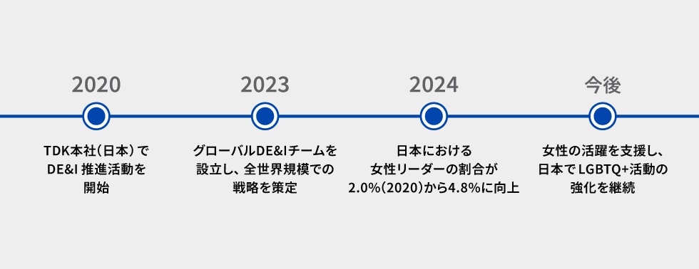 これまでのTDKでのDE&Iの主な取り組み