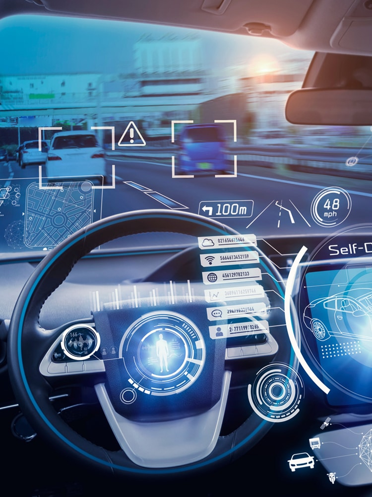 Image of autonomous drive and onboard camera