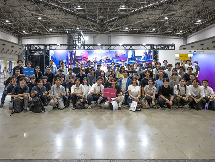 Students participating in the Behind the Scenes Tour to explore the backstage of the Tokyo E-prix venue