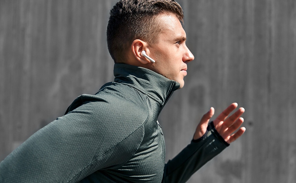 Man exercising with TWS