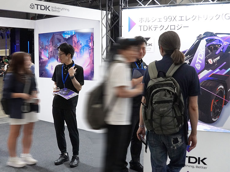 The state of the joint booth of TDK, Porsche Motorsport, and Henkel exhibited inside the Fan Village venue