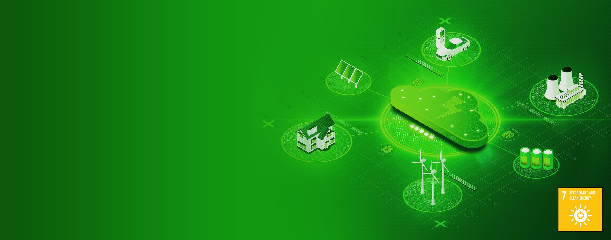 Illustration of a renewable energy microgrid