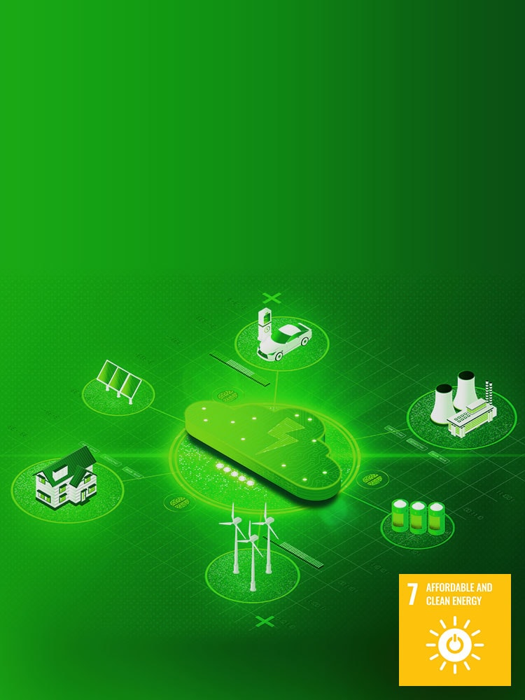 Illustration of a renewable energy microgrid