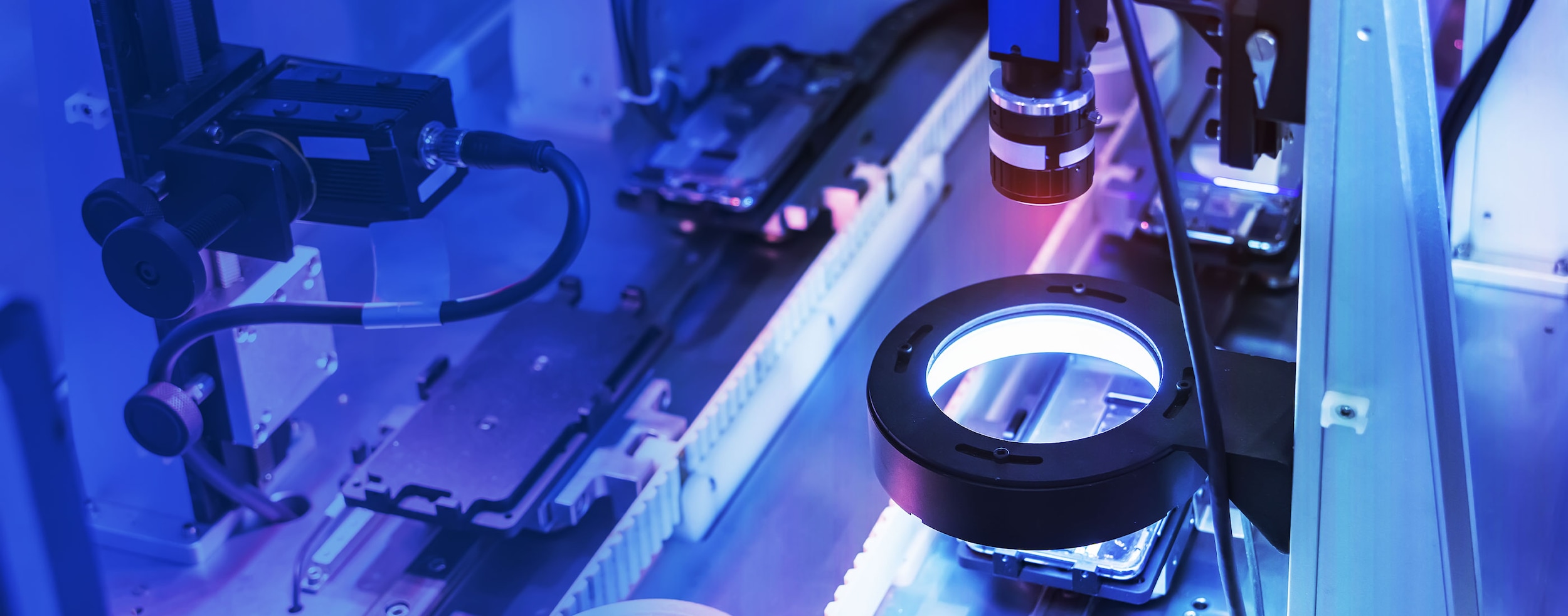 visual inspection of products with cameras on the manufacturing line