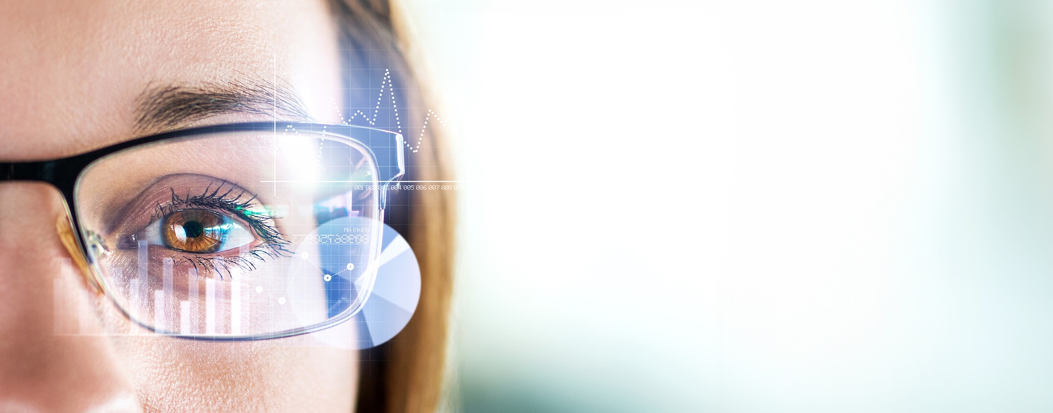 Woman with AR glasses