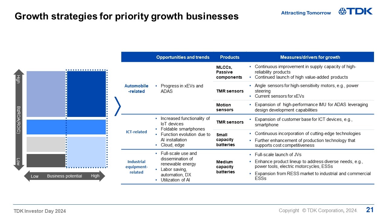 Growth strategies for priority growth businesses 