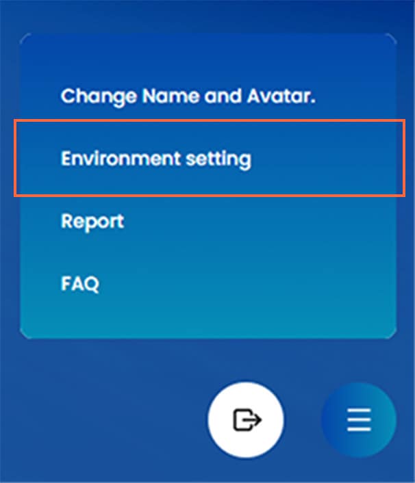 menu > environment settings